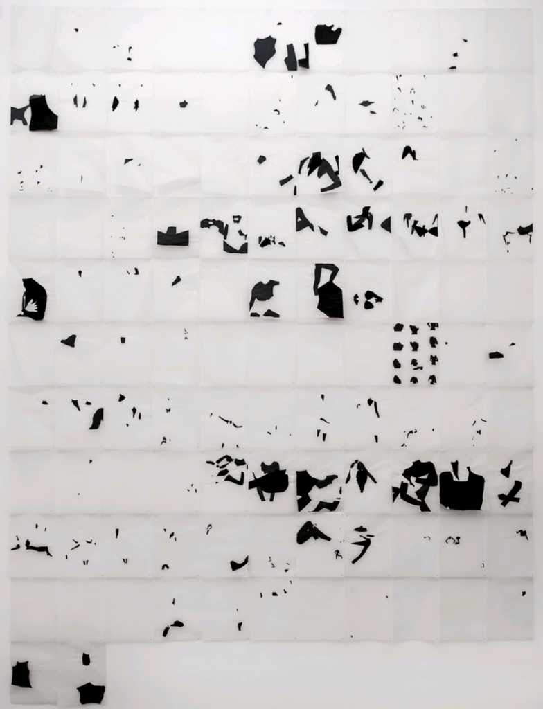 Emily Jacir, from Paris to Riyadh (drawings for my mother) - Novembre 1977, 1998-2001. marker on 112 sheets of vellum. each: 12 x 9 in/31 x 23 cm – © Emily Jacir, courtesy Alexander and Bonin, New York