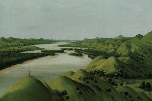 George Catlin, River Bluffs, 1320 Miles above St. Louis, oil on canvas, 28.5 x 36.6 cm, 1832 © Smithsonian American Art Museum