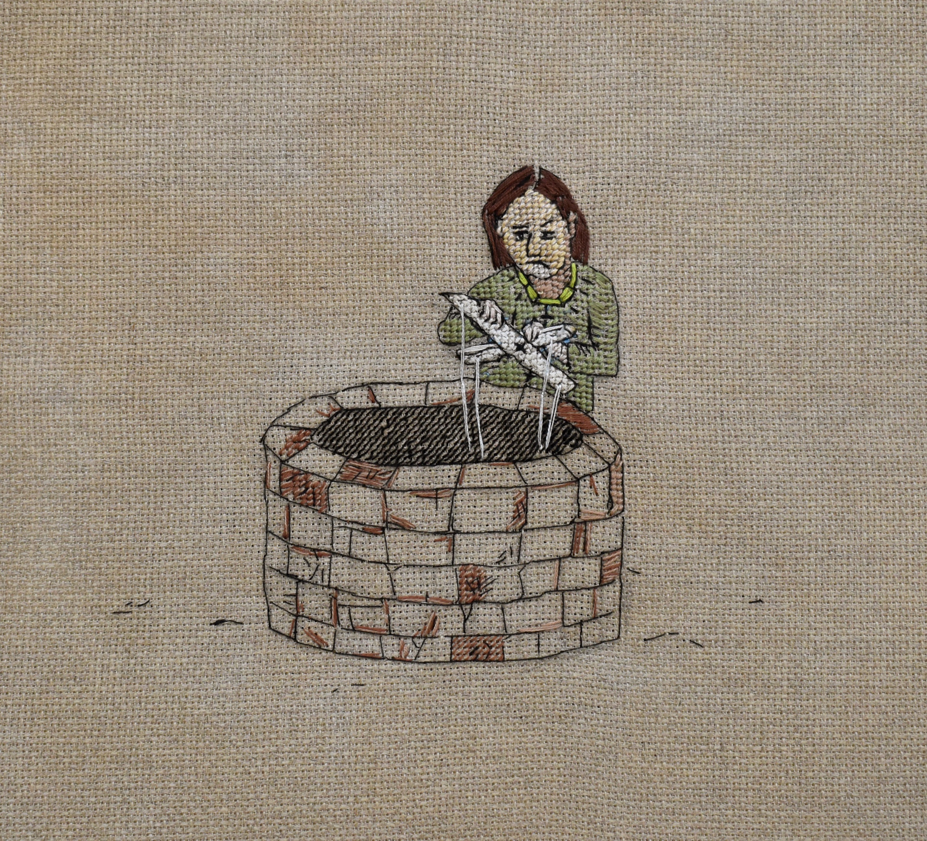 Annabel Elgar, Untitled # 7 , kruissteek op katoen, 35 x 40 cm, 2022, courtesy de kunstenaar