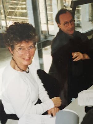 Anna Tilroe en Jan Vercruysse, Rijksakademie, ca. 1988, foto Batopillo Tornado