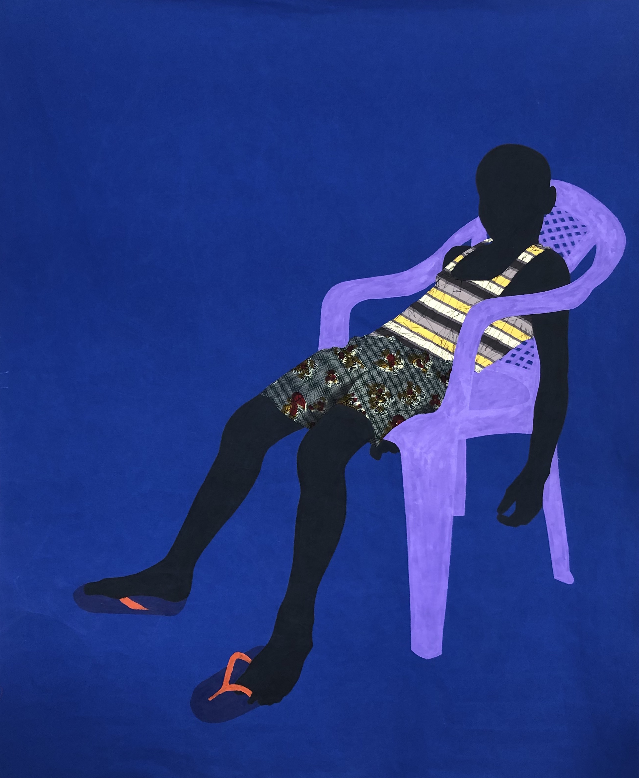 Raphael Adjetey Adjei Mayne, Purple chair, 2019, courtesy van de kunstenaar en Geukens & De Vil