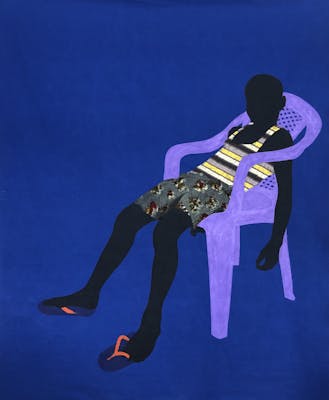 Raphael Adjetey Adjei Mayne, Purple chair, 2019, courtesy van de kunstenaar en Geukens & De Vil