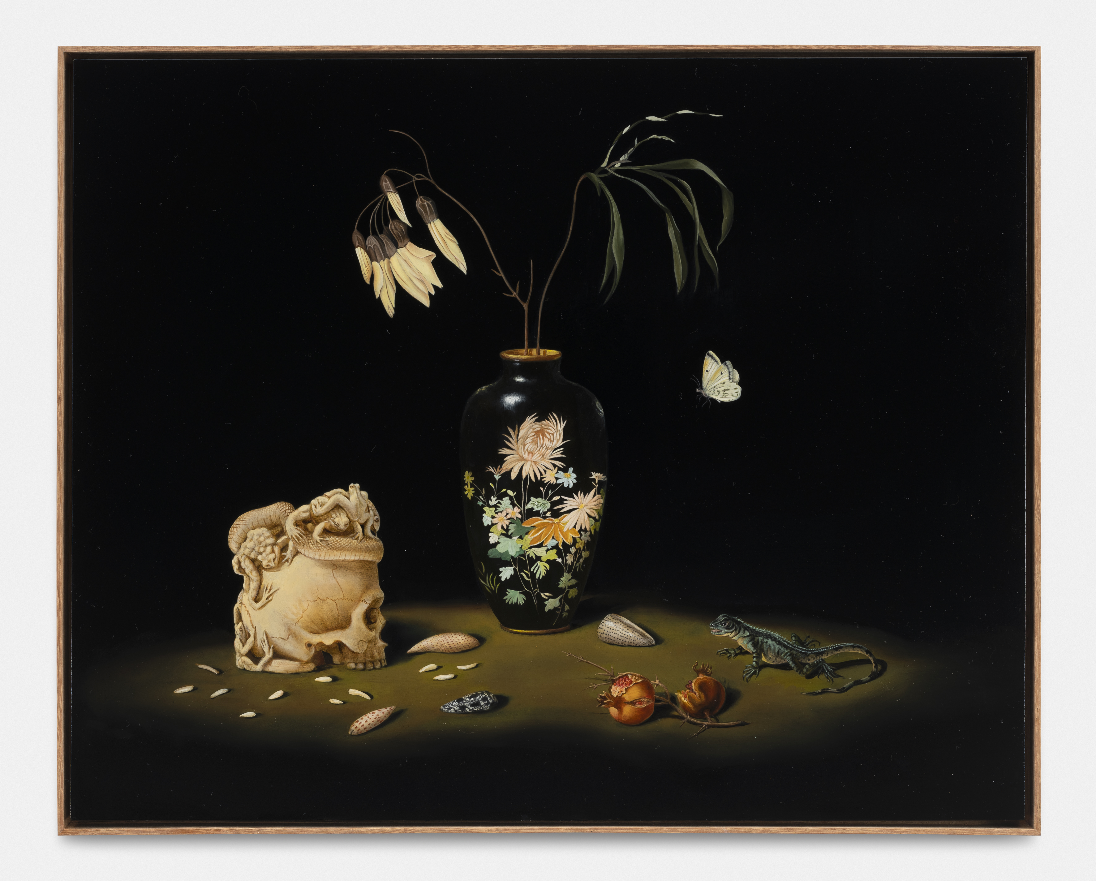 Sanam Khatibi, Pharaoh’s Dance, 2020, oil on panel, 41 x 51 cm. (framed), courtesy the artist and Rodolphe Janssen, Brussels, photo HV photography