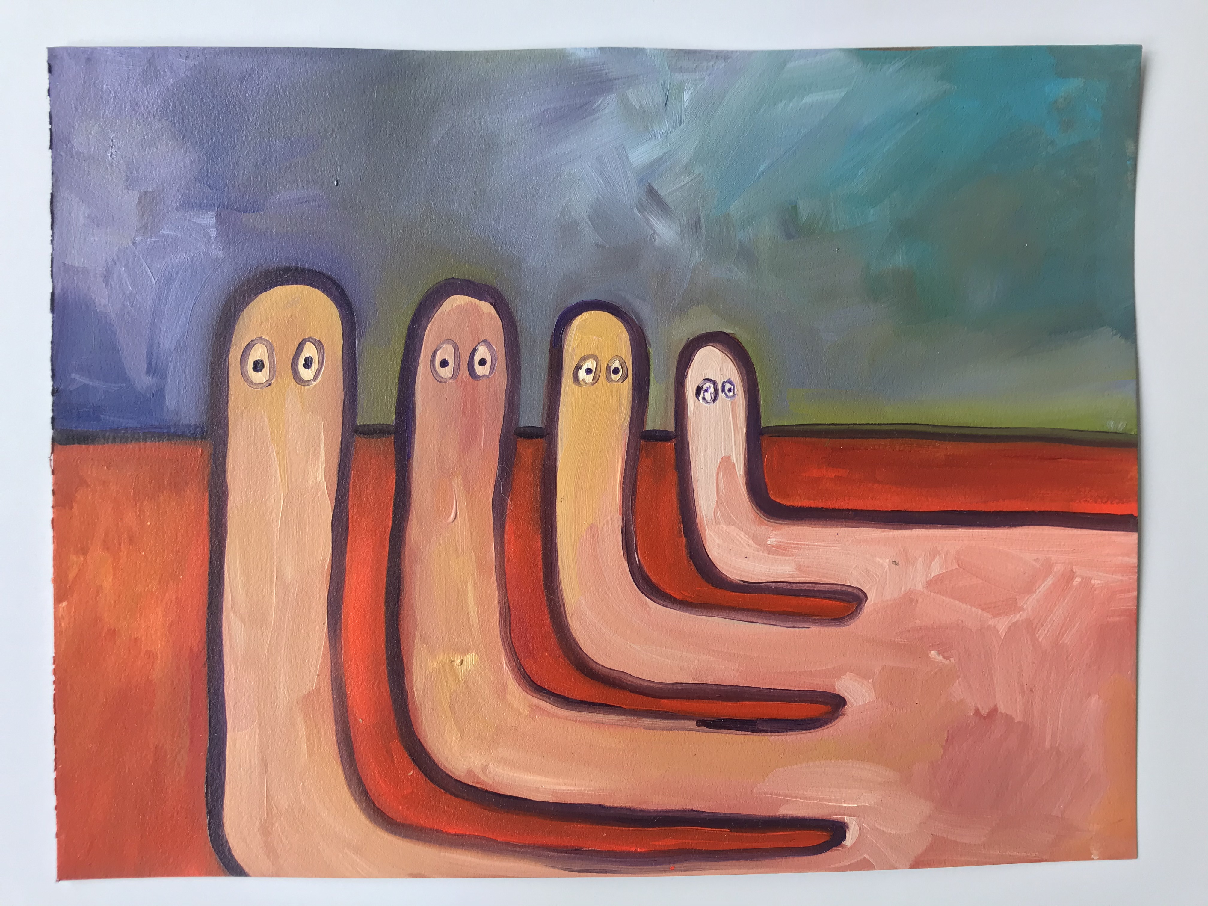 Clémence Didion, WunderLoops n° 1 , 2020, oil on paper, 41 x 31 cm, courtesy of The Wunderwall