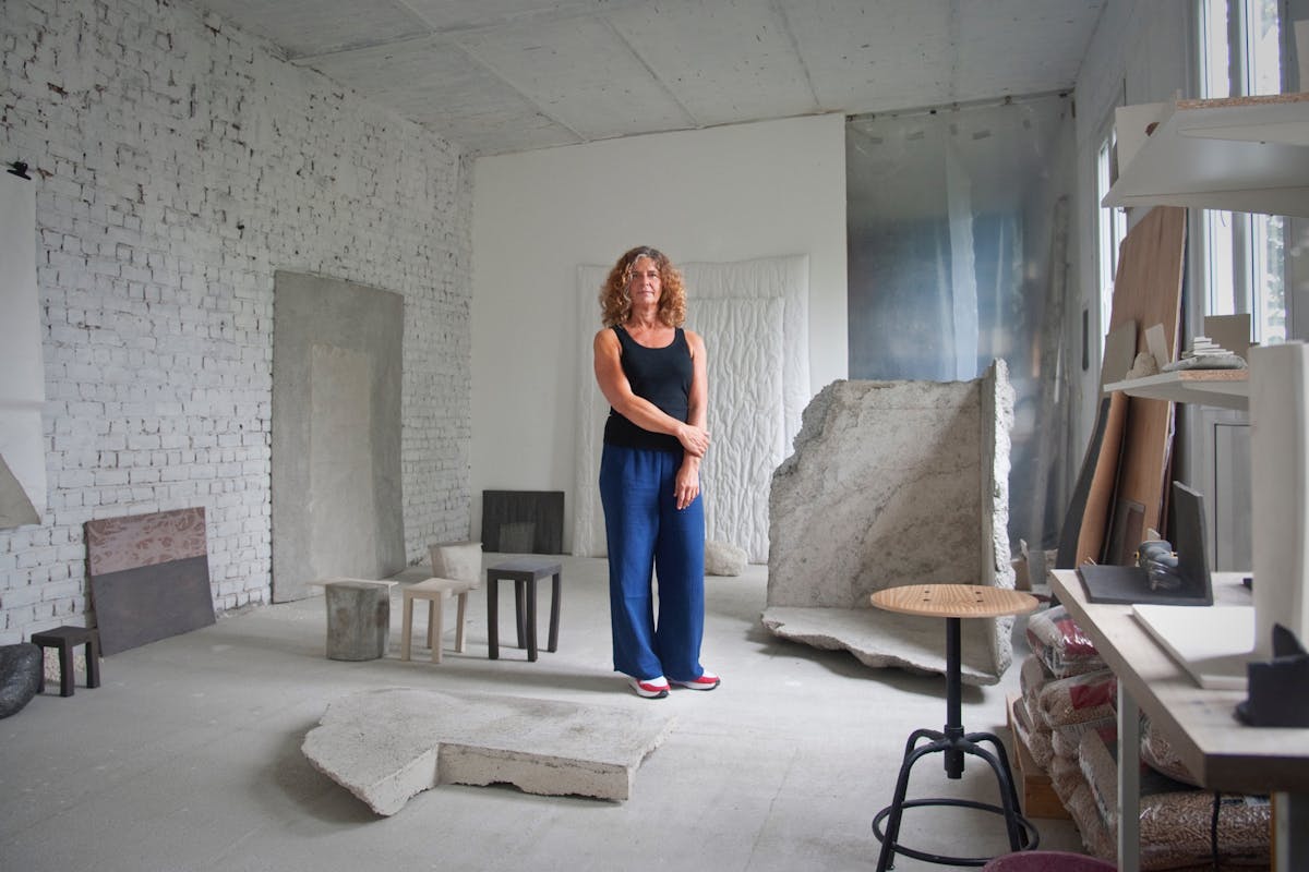 Lucia Bru in her studio in Anderlecht in Brussels, photo Tom Van Hee