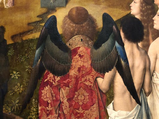 Dieric Bouts, The Blessed on their Way to Heaven (detail) (1469–1470), courtesy Palais des Beaux-Arts de Lille, photo Barbara De Coninck
