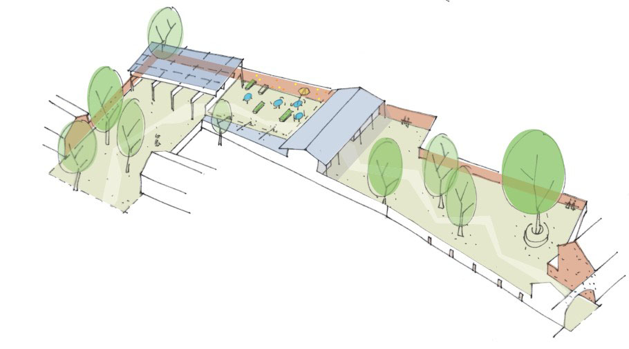 Standaertsite, ontwerpschets AE-architecten