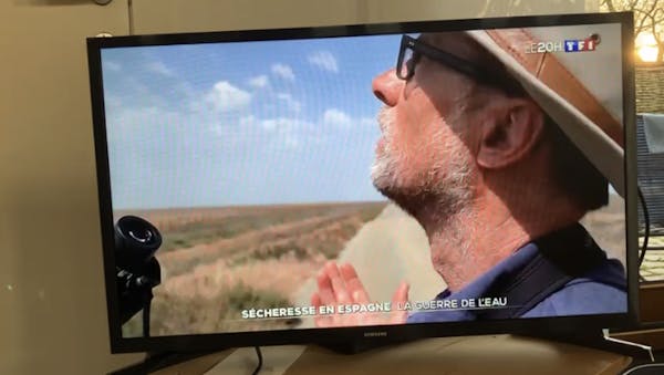 Stefaan Thiersin in Doñana National Park in Andalusië op het Franse journaal TF1, foto Barbara De Coninck
