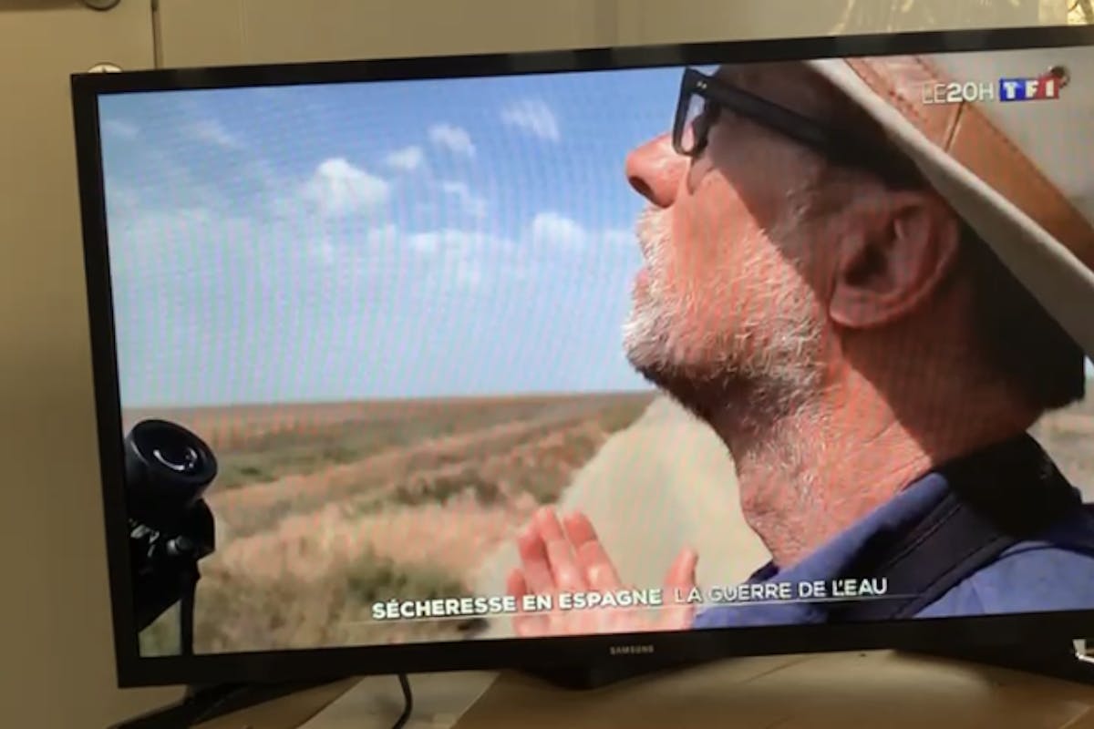 Stefaan Thiersin in Doñana National Park in Andalusië op het Franse journaal TF1, foto Barbara De Coninck