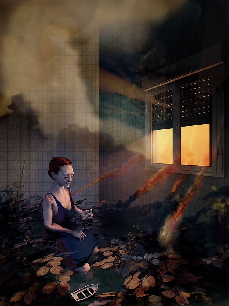 Alex Verhaest, 'I wanted love to be the perfect shade of blue. The blue (…)', 2016, inkjet print, 20 x 26,7 cm, Courtesy Dauwens & Beernaert, Brussel. De titel is een zelfgeschreven tekst van meerdere regels.