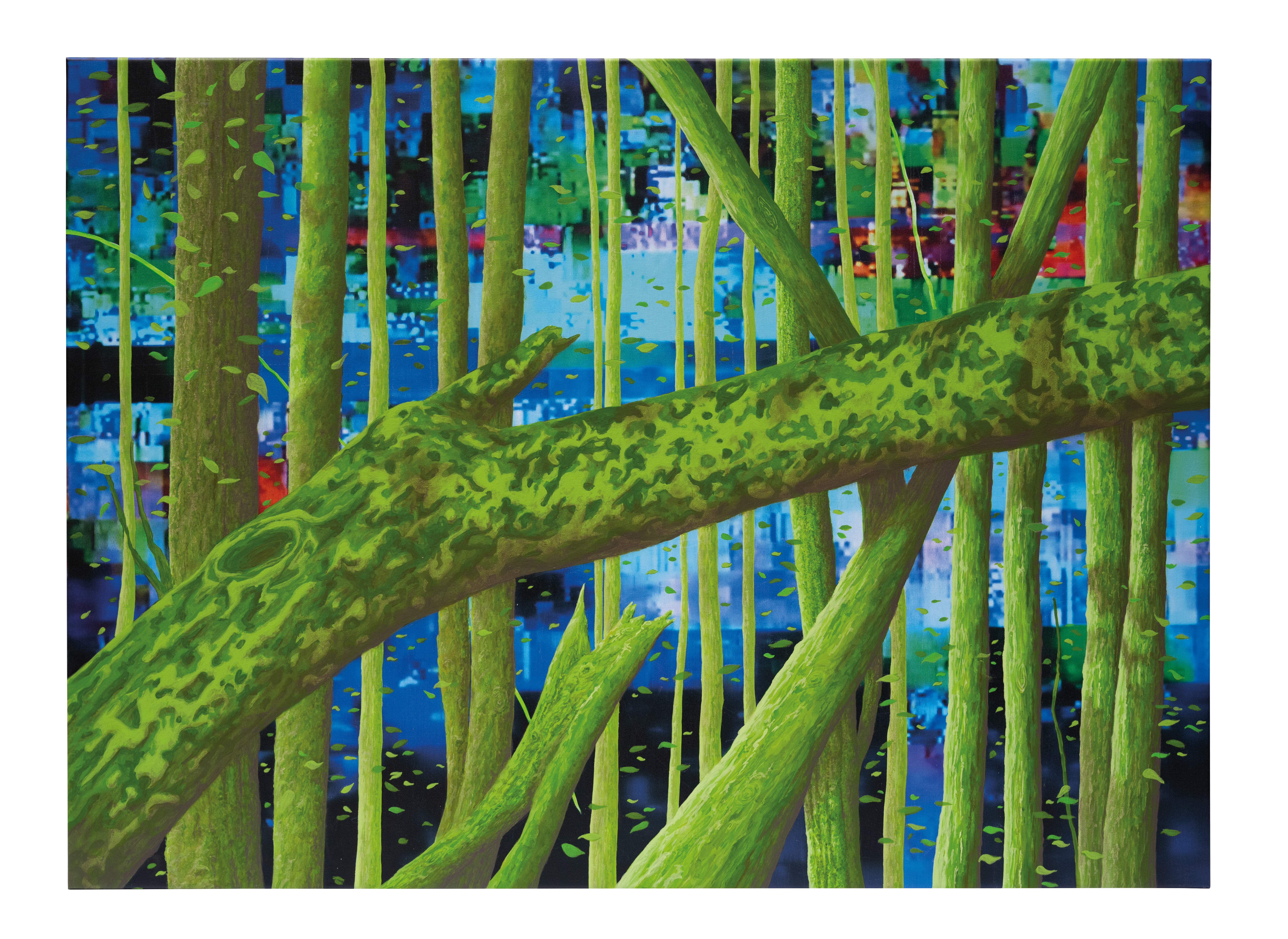 Djos Janssens, C'est l'arbre qui cache la forêt , (technique mixte sur toile), 2020. – Courtesey Djos Janssens