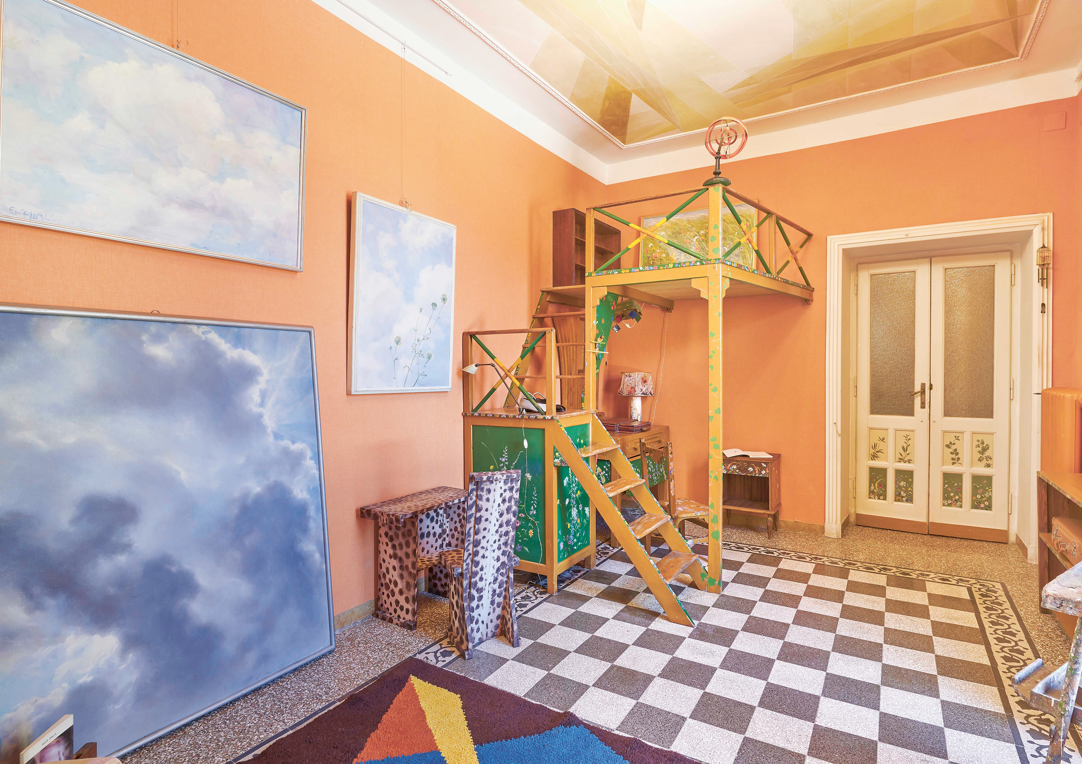 Casa Balla, Via Oslavia, kamer van Elica Balla. – Courtesy Fondazione MAXXI, © Giacomo Balla, SIAE 2021, foto M3Studio