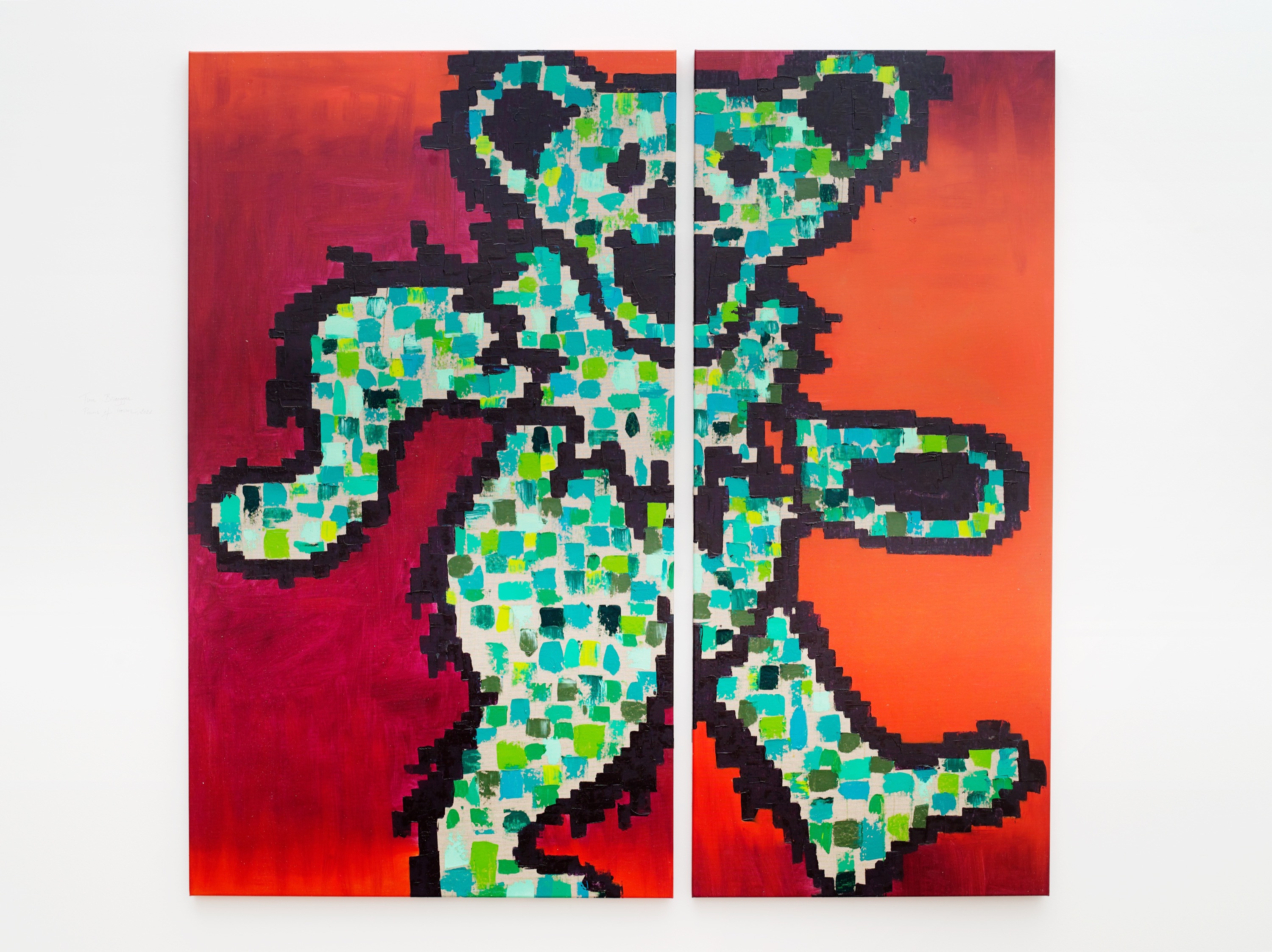 Tina Braegger, Powers of Horror, 2021, olie op doek, 200 x 205 x 4 cm. – Foto Kurt Deruyter