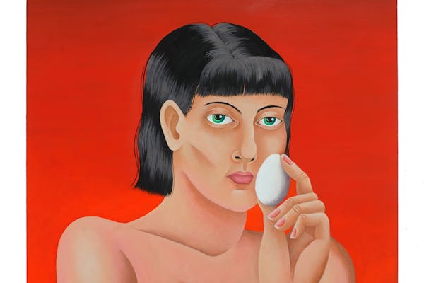 Joëlle Dubois, Forget me not, 2022, acrylverf op paneel, 50 x 40 cm, courtesy Keteleer Gallery
