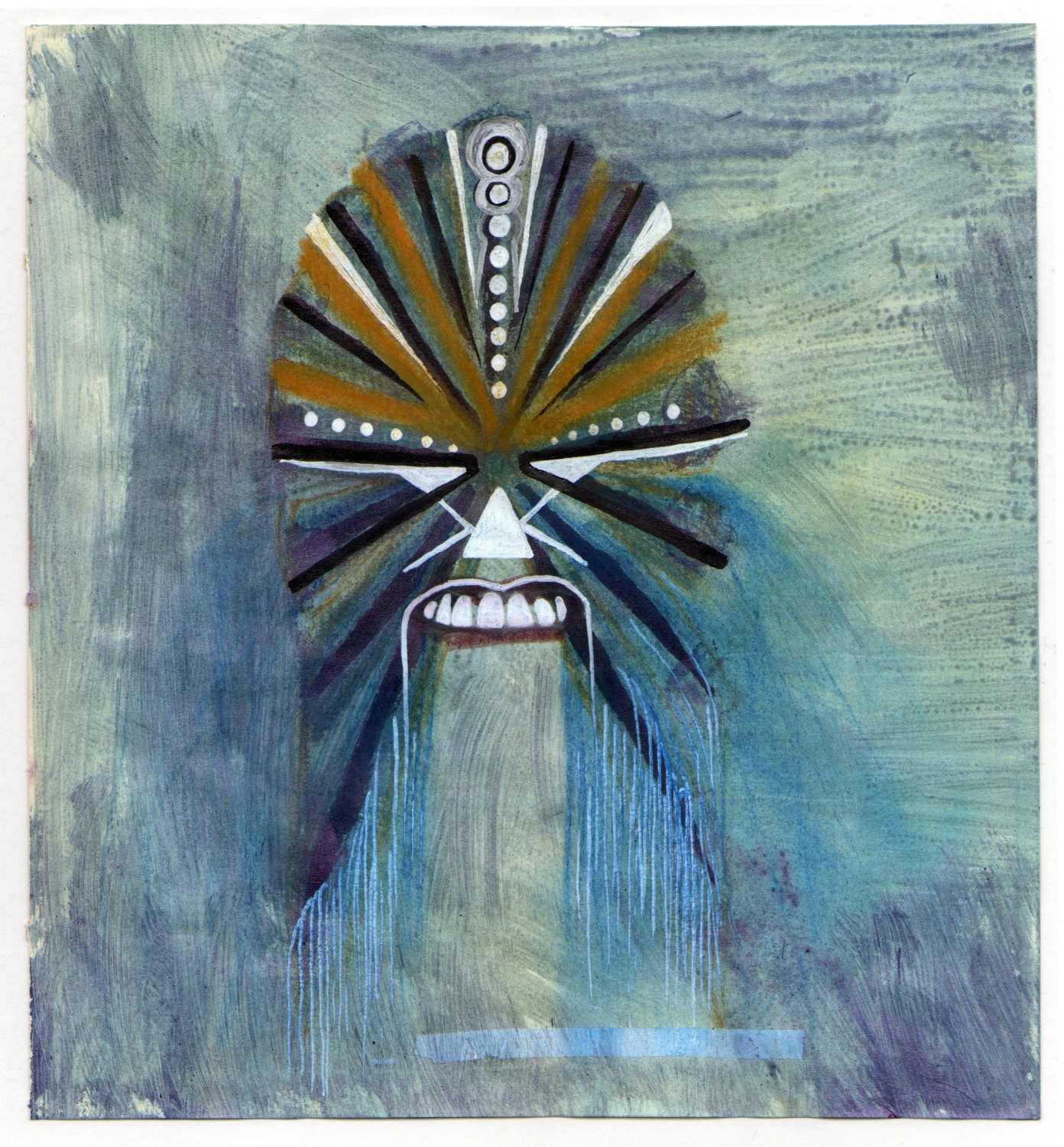 Lotte Vanhamel, ‘Mask’, mixed media on paper, courtesy Galerie Annette De Keyser