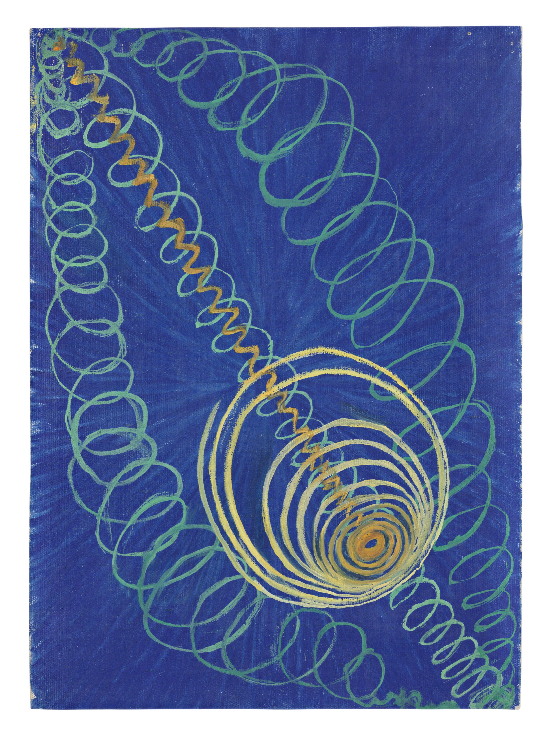 Hilma af Klint, Primordial Chaos , The WU/Rose Series, Group 1, No 16, 1906-1907, olieverf op doek, HaK 16, courtesy de Hilma af Klint Foundation, foto The Moderna Museet, Stockholm, Sweden 