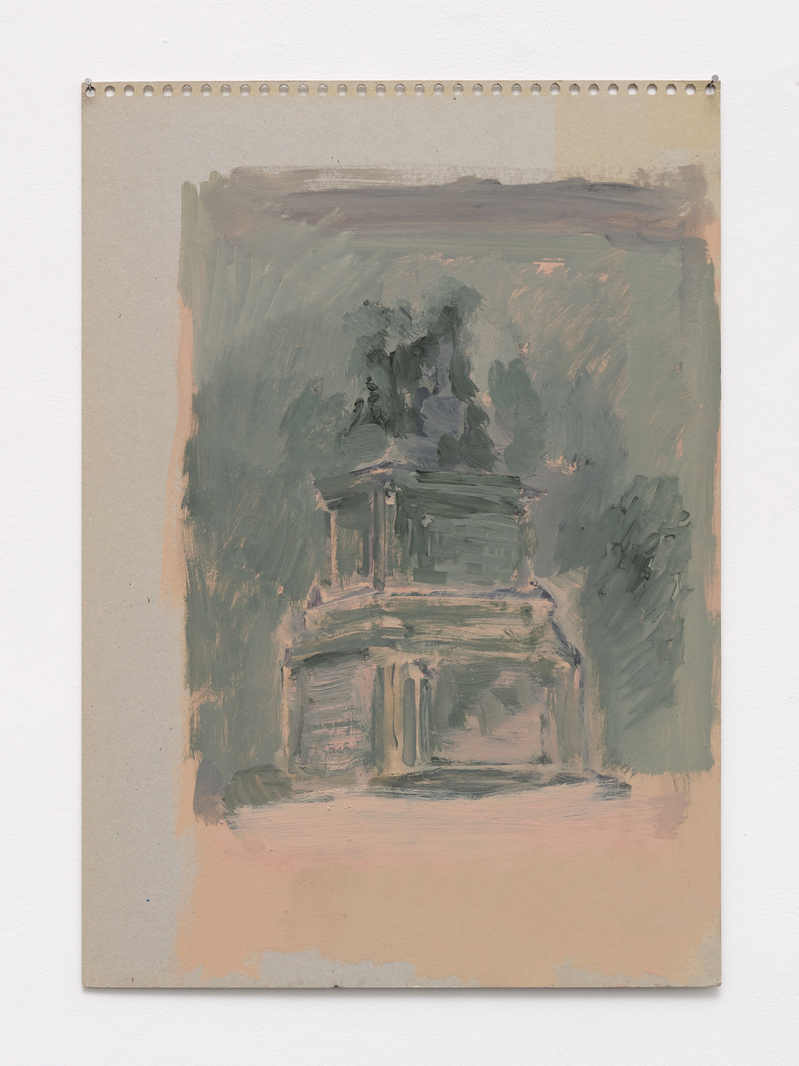 Marc Vanderleenen, Untitled (sokkel 1), 2019, olieverf op karton, courtesy Annie Gentils Gallery