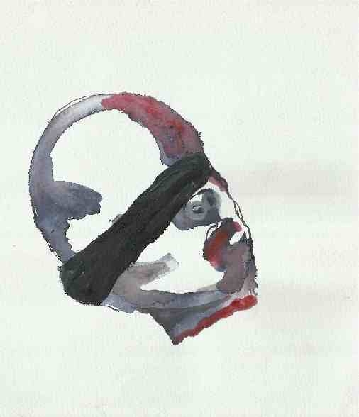 Haider Jabbar, 'Case nr. 1303', watercolor and pencil on paper, 21 x 14cm, courtesy van de kunstenaar en Ruya Foundation