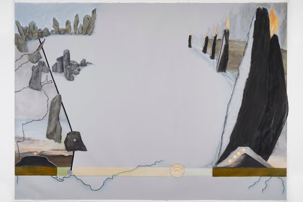 Jo Baer, Dusk (Bands and End-Points) , 2012, unframed: 220 x 300 cm, oil on canvas, courtesy Pace Gallery, New York © the artist