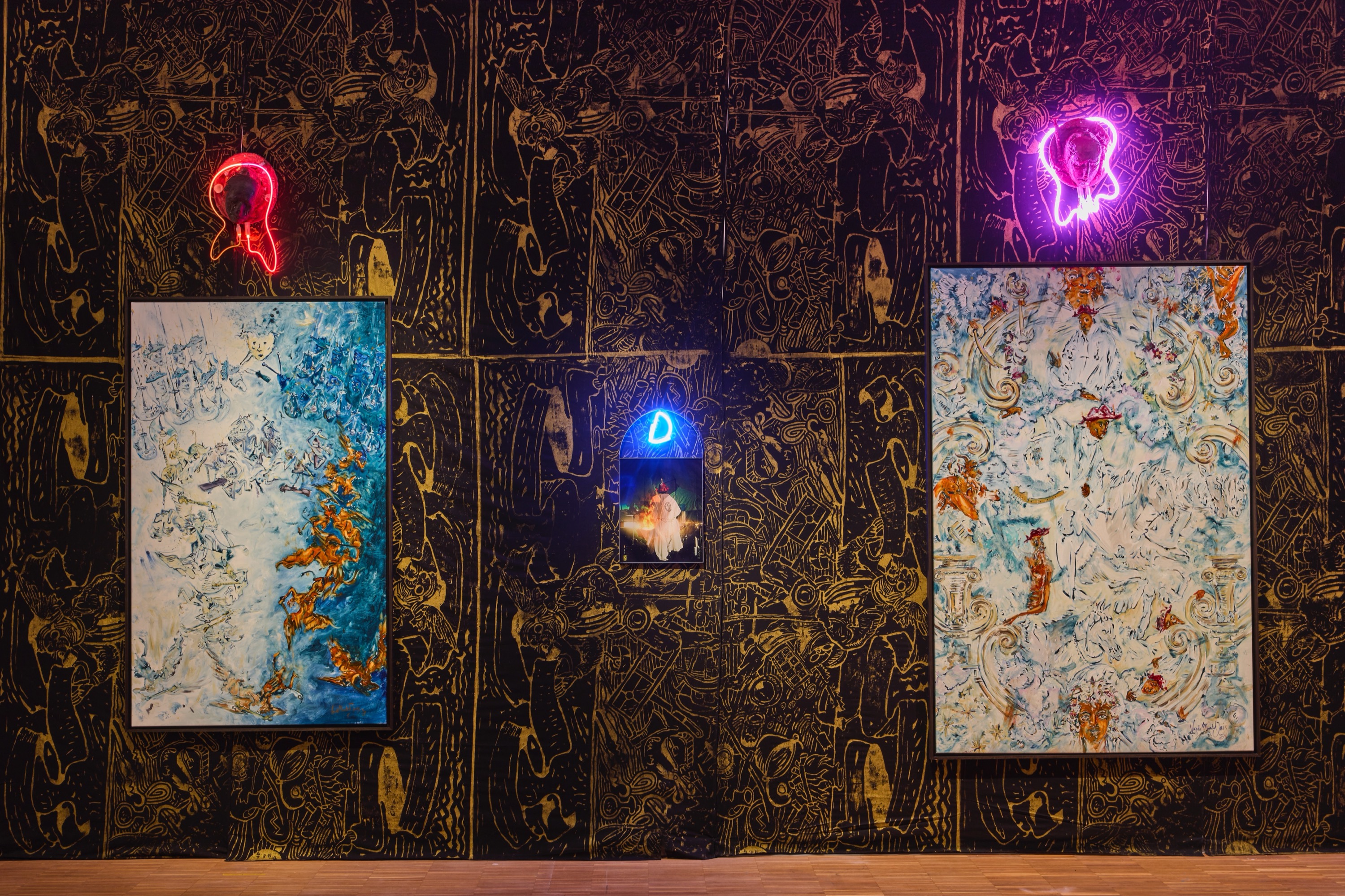 Installatiezicht Joris Van de Moortel, FRAGMENTEN, DOORGANGEN, AFDALING EN TERUGKEER , 2024, De Warande, Turnhout, courtesy de kunstenaar en Galerie Natalie Obadia Parijs/Brussel, foto © We Document Art