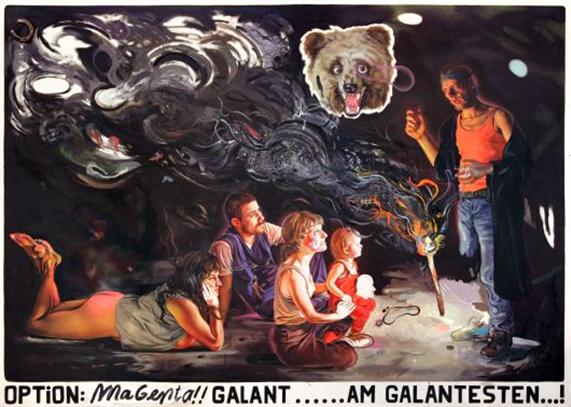 Kati Heck, ‘Operation Magenta’, 2013, oil on canvas, horseshoe, 249 x 349 cm, Centre national des arts plastiques - Ministère de Culture et de la Communication, Paris, France, courtesy Tim Van Laere Gallery, Antwerpen