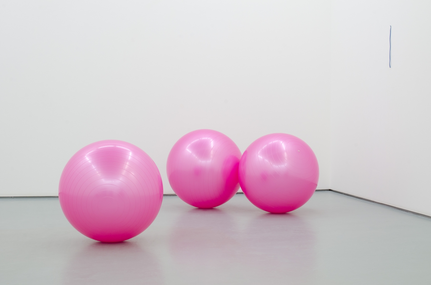 Philip Newcombe, ‘6 pink gym balls liberated from a lifetime of physical abuse’, 2014, courtesy kunstenaar en Maria Stenfors, Londen, © Mike Taylor