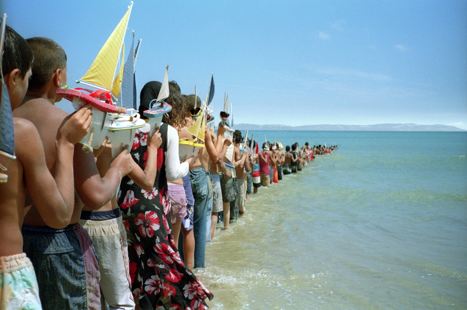 Francis Alÿs, ‘Don’t Cross the Bridge before you get to the River Strait of Gibraltar’, 2008. Video and photographic documentation of an action. Photo: Roberto Rubalcava