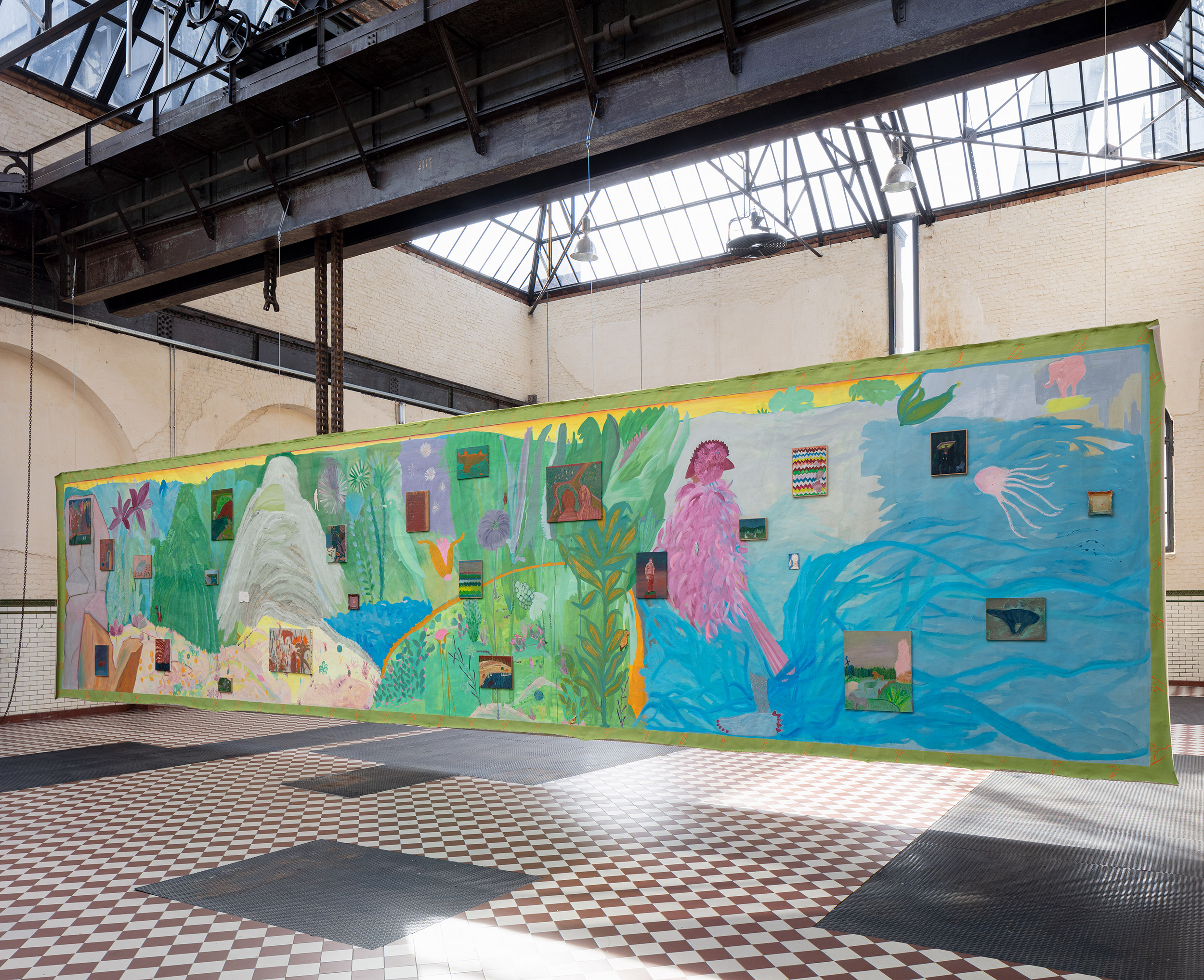 Marie Zolamian, Droomland , 2022, technique mixte, 3 x 13.45 m, photo Michiel De Cleene