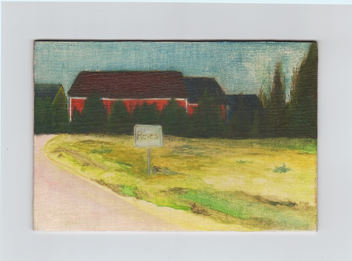 Marie Zolamian, ‘Route’, 2018, olie op doek op karton, 12 x 18 cm, courtesy de kunstenaar