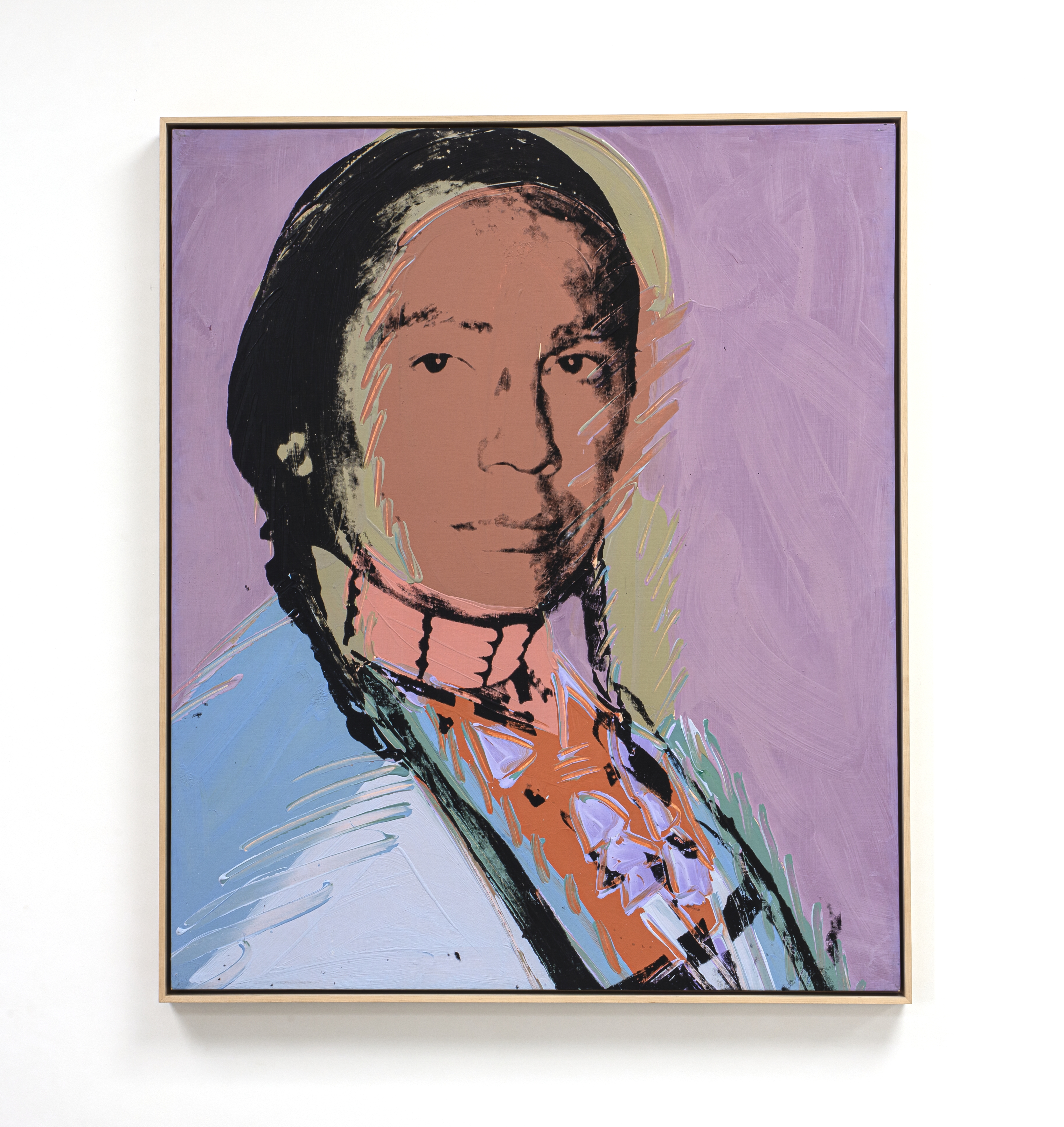 Andy Warhol, The American Indian (Russell Means) , 1976, Silkscreen ink and synthetic polymer paint on canvas, 127 x 106.7 cm, The König Family Collection – © M HKA