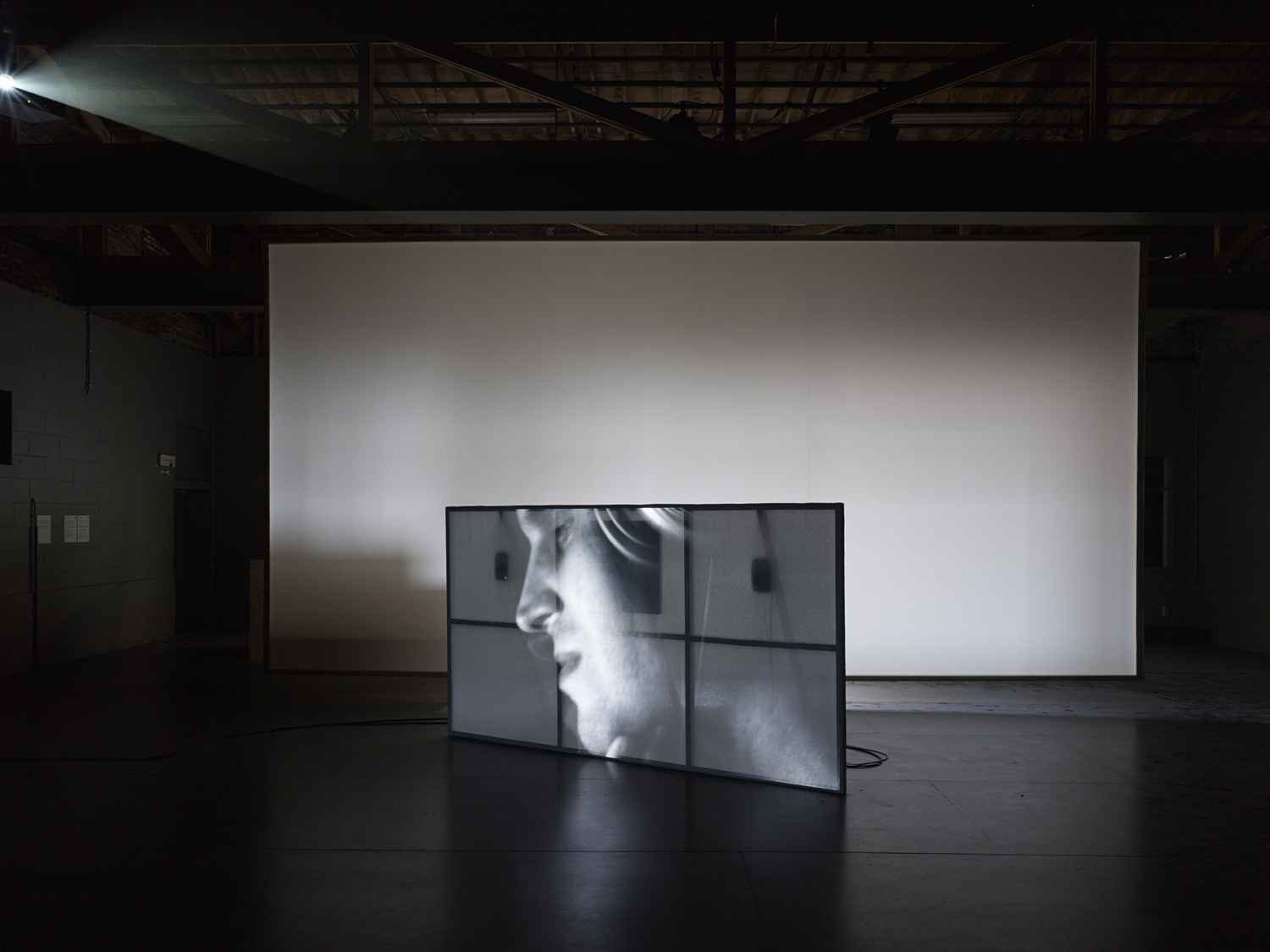 Imogen Stidworthy, ‘Sacha’, 2011-2012, installatiezicht ‘Murmur’ in Netwerk Aalst