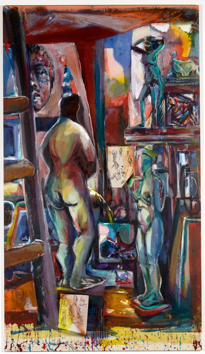 Nick Andrews, ‘A Belgian 20th Century Art Collector’, 2015, 280 x 160, acryl en caseïne op doek. Foto: Jo Vandermarliere