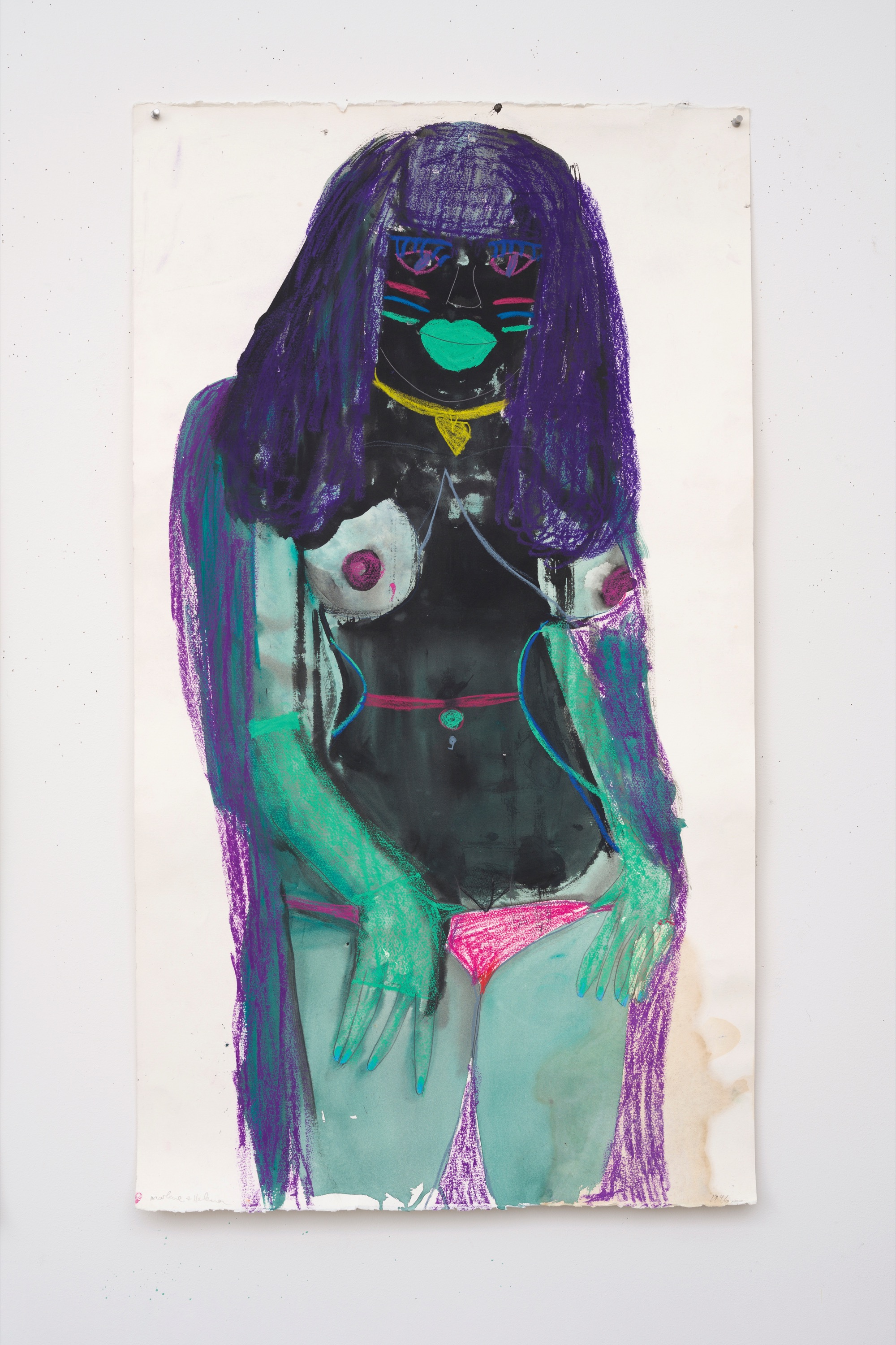 Marlene Dumas, Green Lips , 1996, in samenwerking met Helena, dochter van Marlene Dumas, courtesy de kunstenaar, © Marlene Dumas, foto Peter Cox, Eindhoven