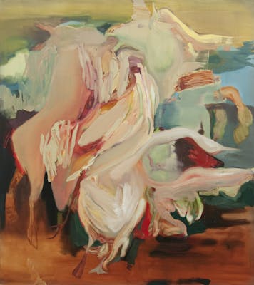 Simona Mihaela Stoia, 'Dancing in vain' (2021). Olie op doek, 190 x 170 cm. Foto Tom Van Hee