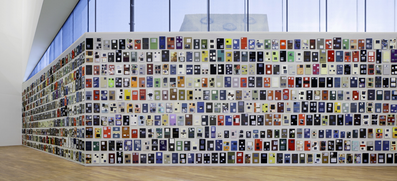 Paul Chan, ‘Volumes’, 2012, installation consisting of 1005 painted book covers (oil on fabric, paper, and synthetic leather), dimensions variable, Emanuel Hoffmann Foundation, gift of the president, 2012, on permanent loan to the Öffentliche Kunstsa