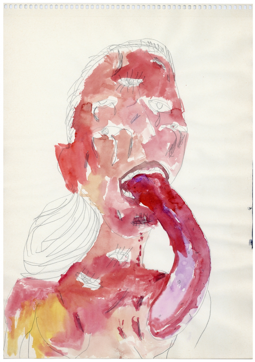 Philippe Vandenberg, No title, 1997. Watercolour and pencil on paper, 42 x 29,7 cm © Estate Philippe Vandenberg