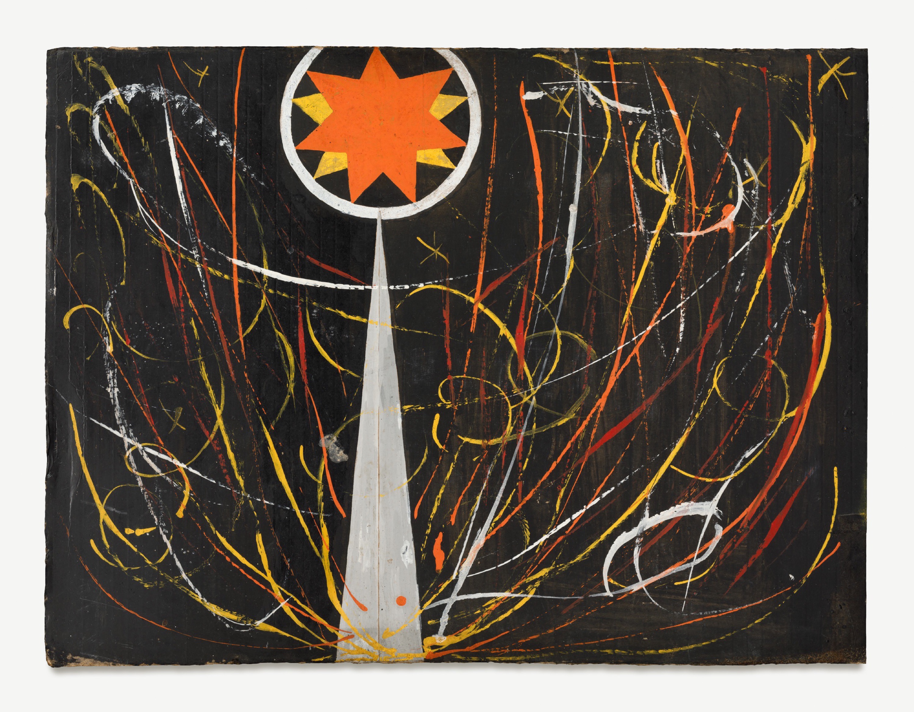 Frank Walter, Fire Crackers , n.d., olie op karton, 20,4 x 25,2 cm, courtesy Walter Family en Xavier Hufkens, Brussel, foto Kenneth M. Milton Fine Arts