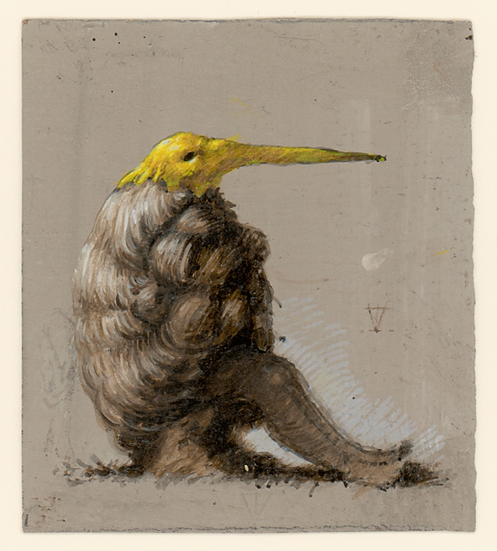 Tinus Vermeersch, 2007, tempera on paper, 6,5 x 5,8 cm, private collection