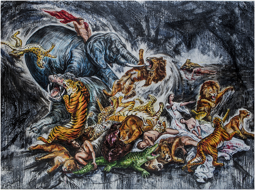 Tom Liekens, olie op doek, uit de reeks Delacroix' Dream