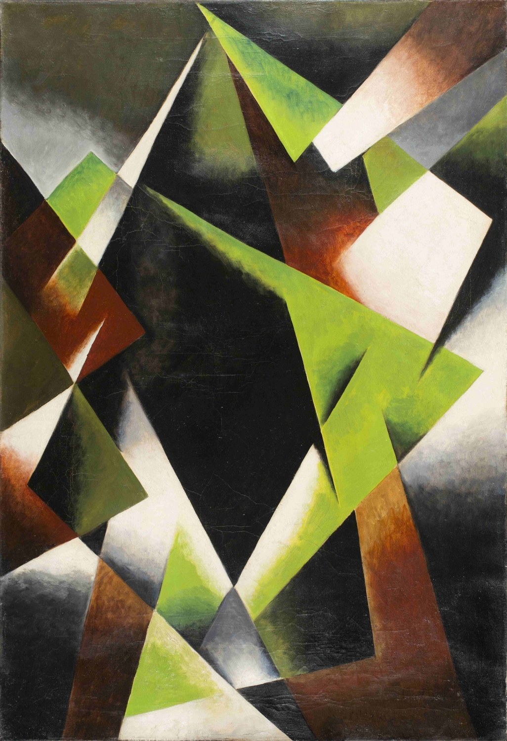 Lyubov Popova, (Ivanskoe (UA) 1889-Moskou 1924), ‘Architectonics’, 1918, oil on canvas, 114,5 x 78,5 cm, courtesy Fondation Dieleghem, Brussels