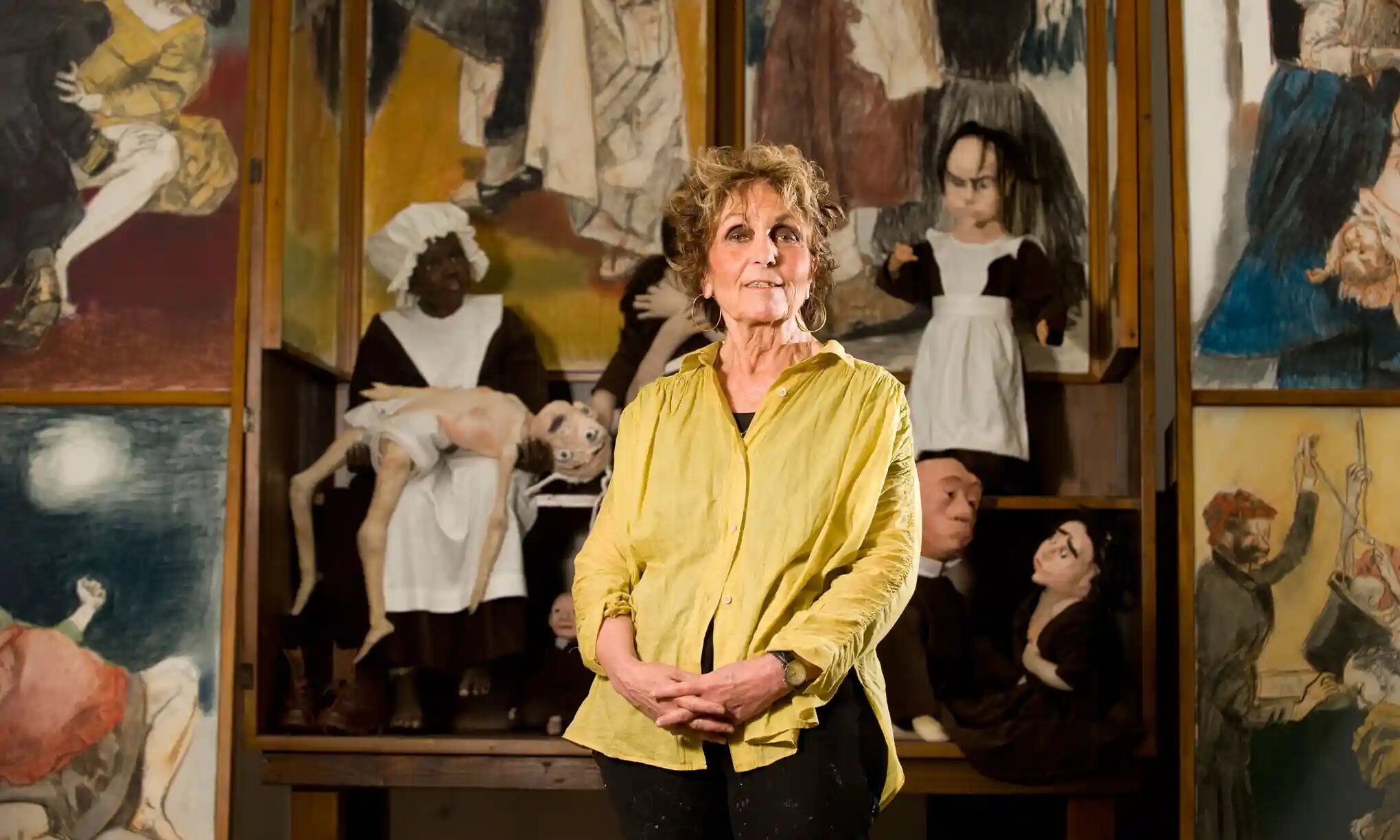Paula Rego, in haar studio in Londen in 2009, foto Shutterstock